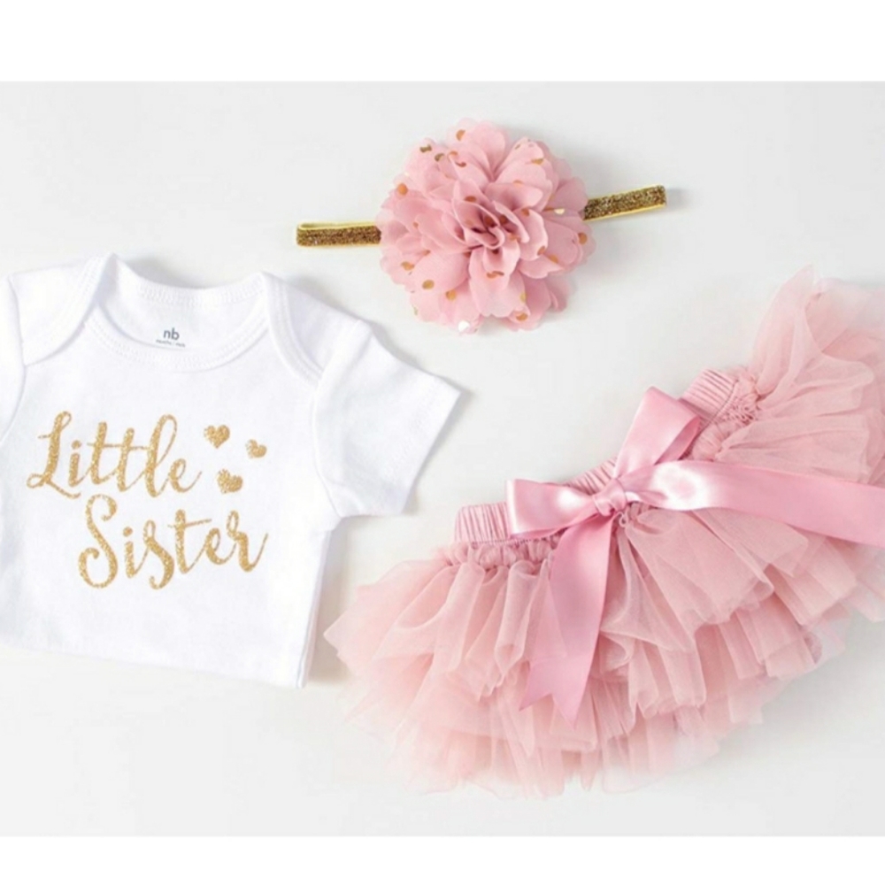 Little sister newborn tutu set